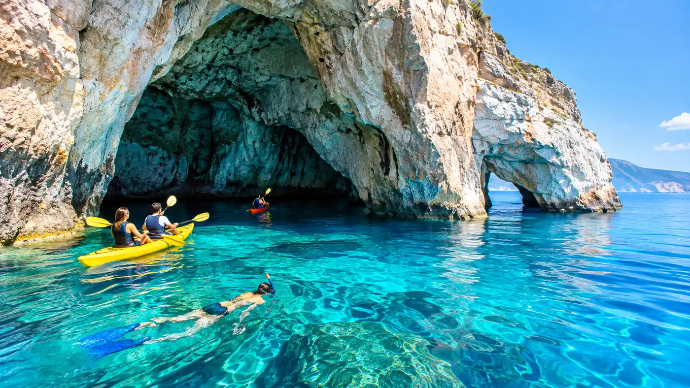 Kayaking and Snorkeling at Blue Caves Zakynthos